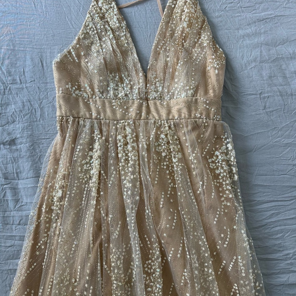 Sparkling Sequin V-Neck Dress